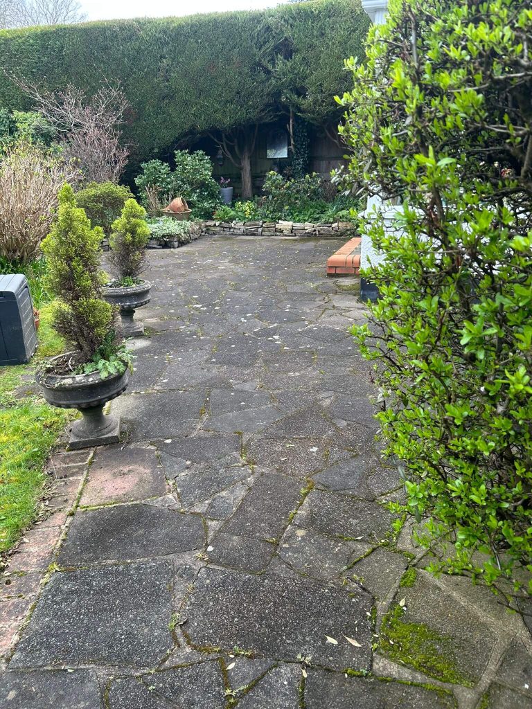 before patio cleaned