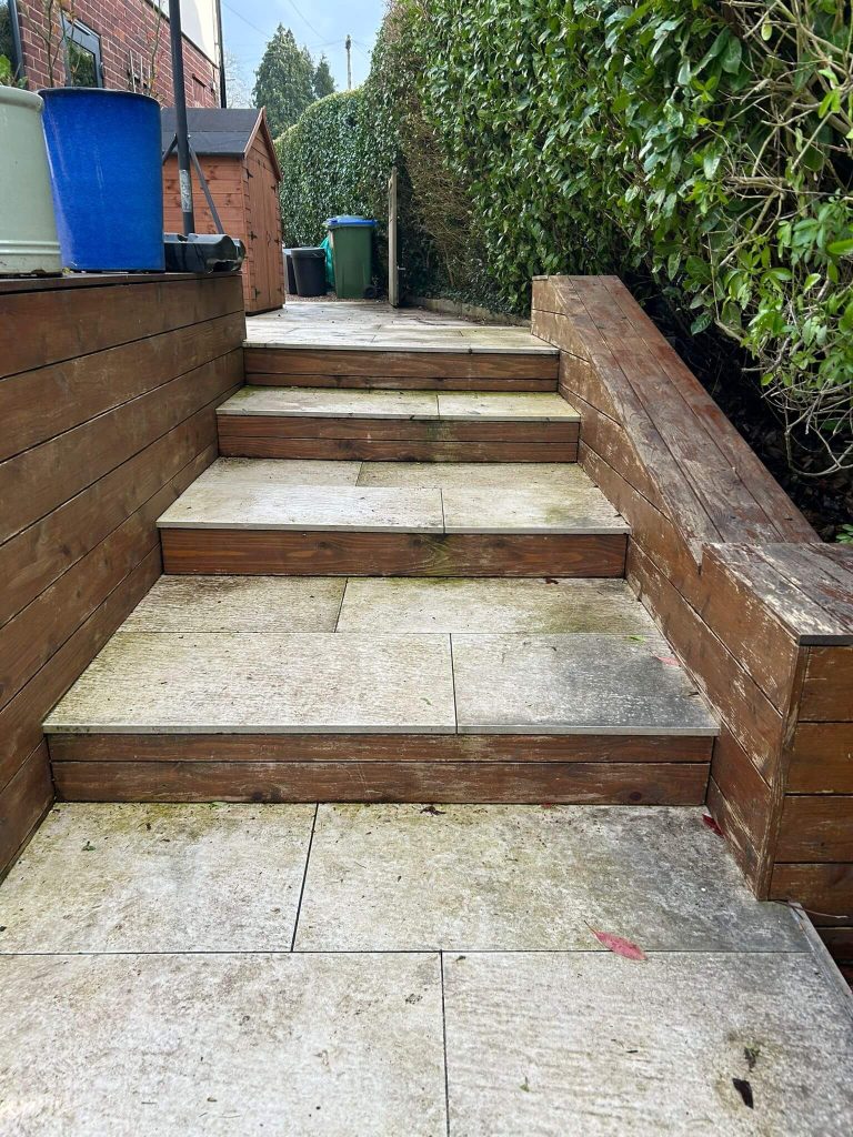 before steps cleaned