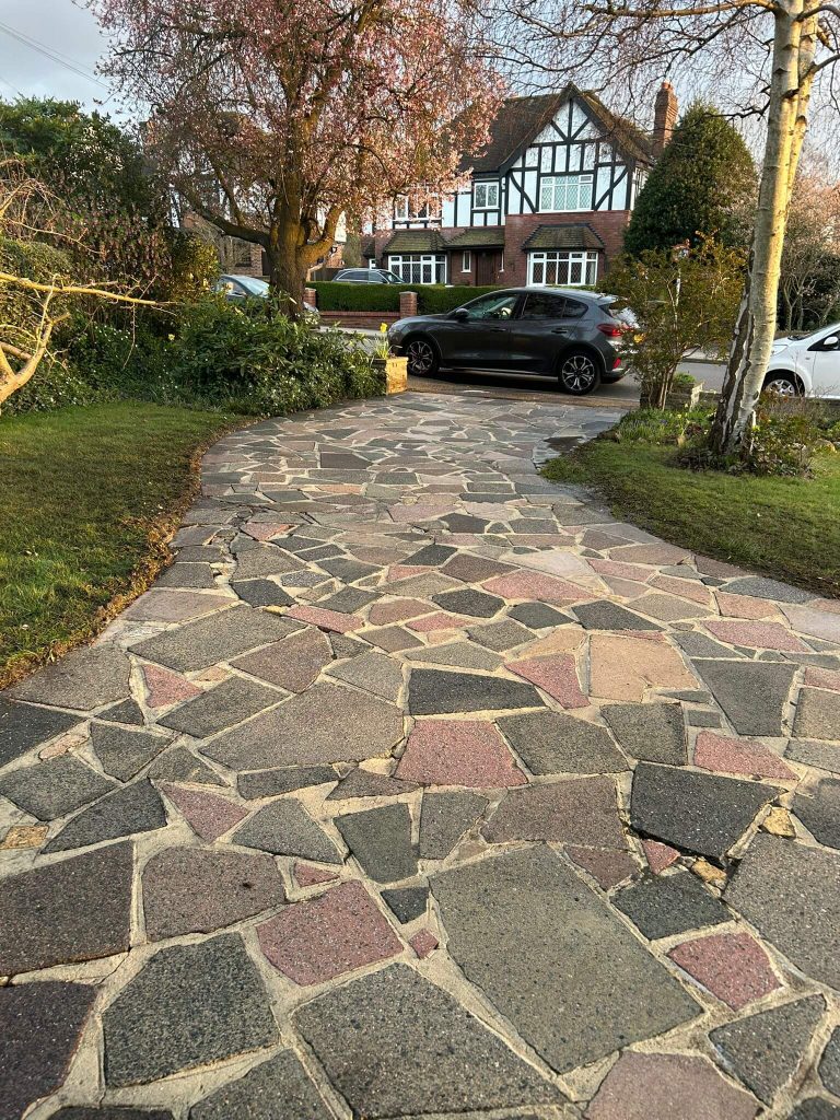 power washed driveway